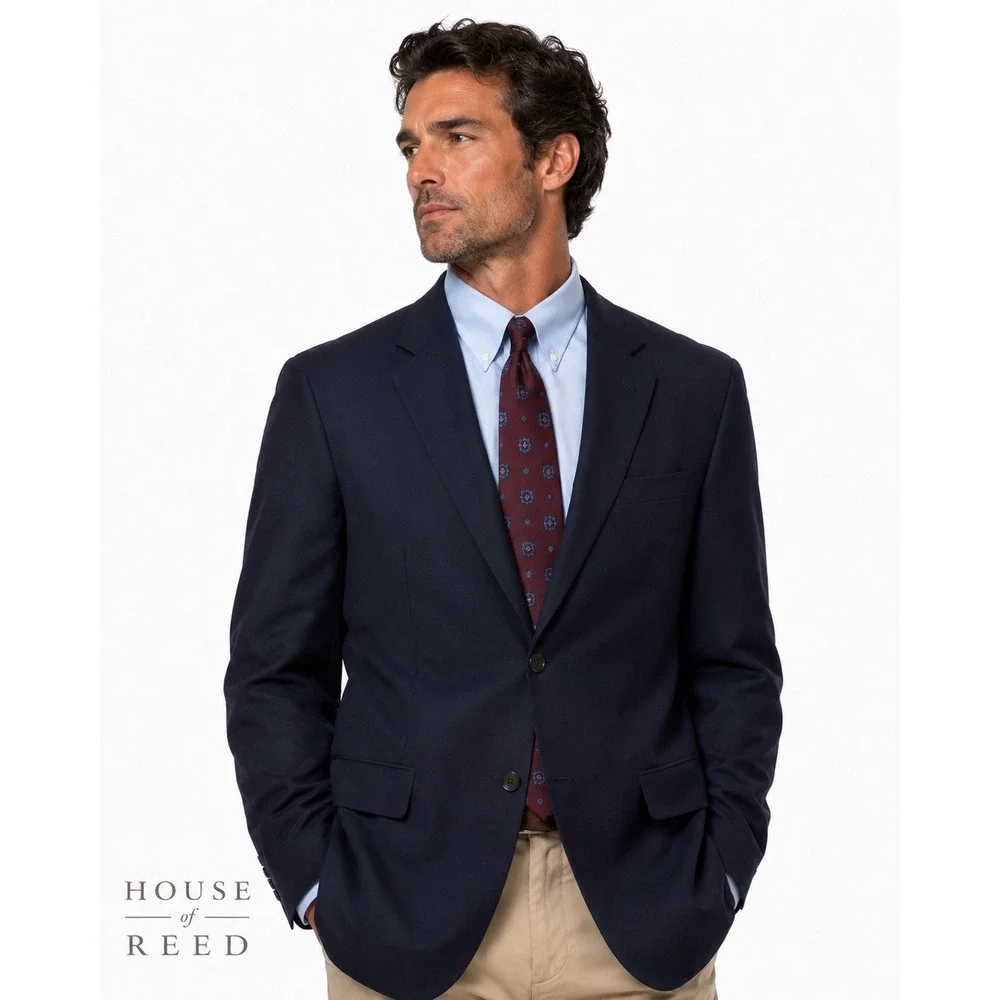 Hugo Boss 48L Navy Wool Sport Coat Blazer Made in USA Saks Fifth Avenue